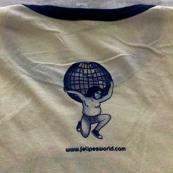 Comedian Felipe Esparza “WHAT’S UP FOOL?” PODCAST T-SHIRT ∙ CREAM RINGER - Picture 5 of 5